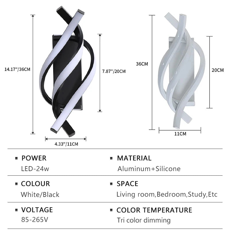 Twist Design LED Wall Light