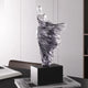 Abstract Flow Sculpture in Silver Resin