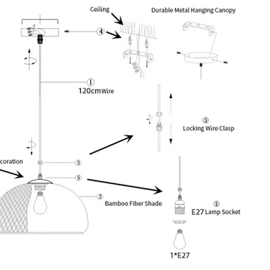 Boho Cane Pendant Light