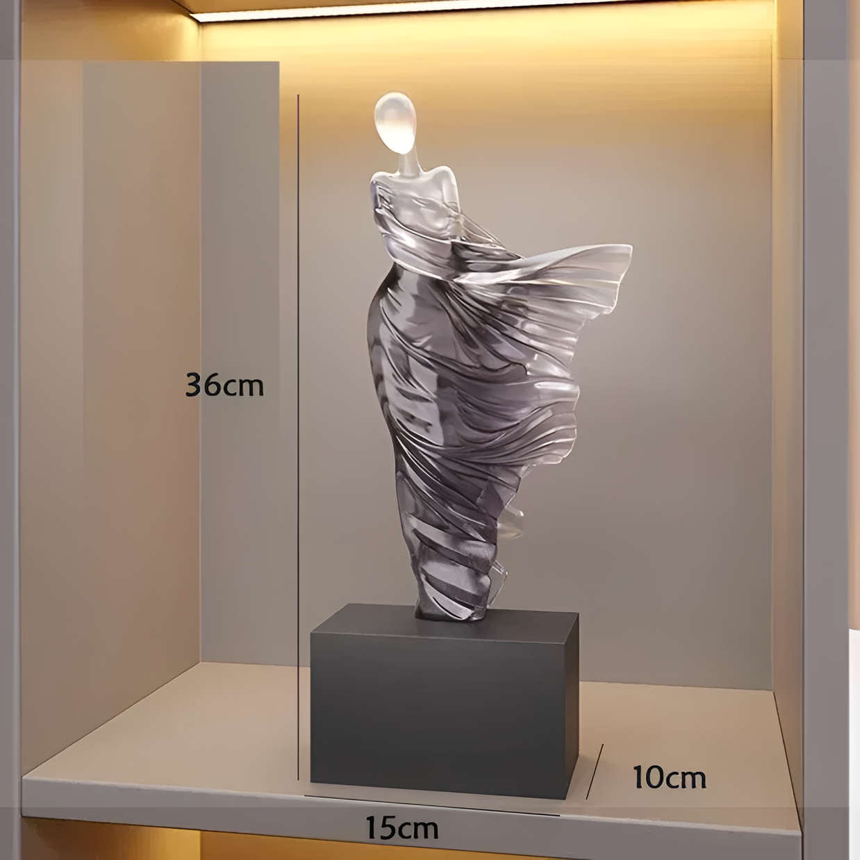 Abstract Flow Sculpture in Silver Resin