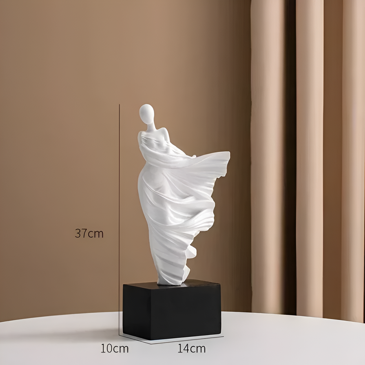 Abstract Flow Sculpture in Silver Resin