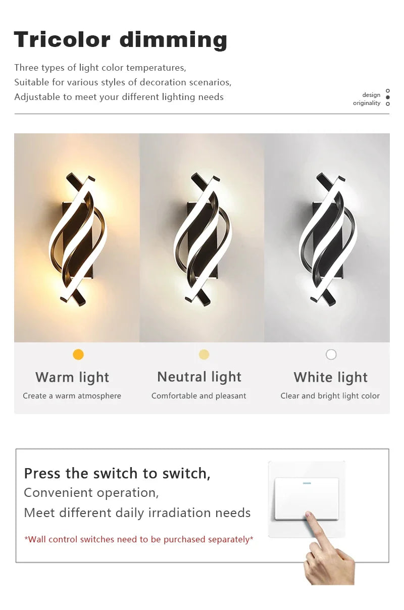 Twist Design LED Wall Light