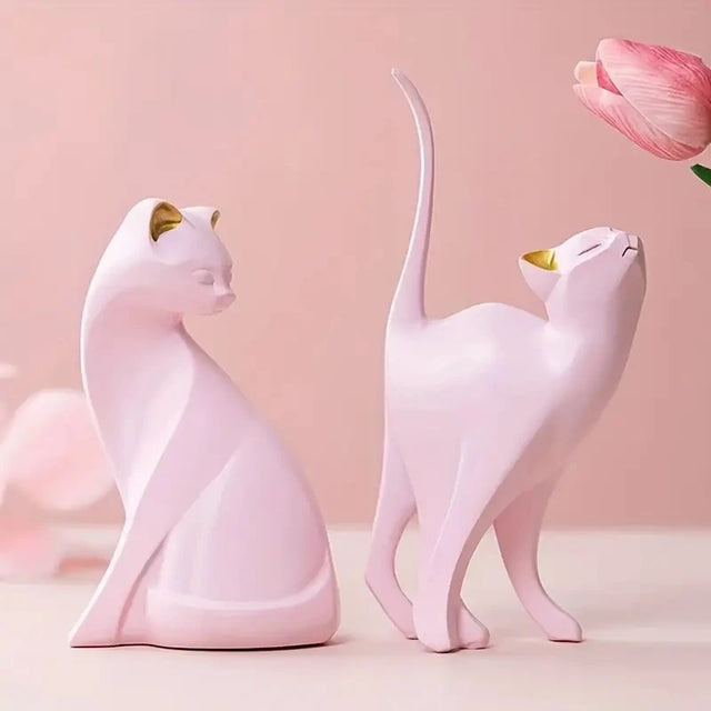 Resin Couples Cat Statues