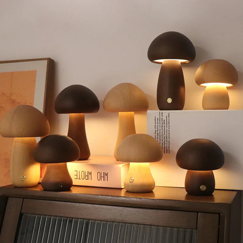 LED Wooden Mushroom